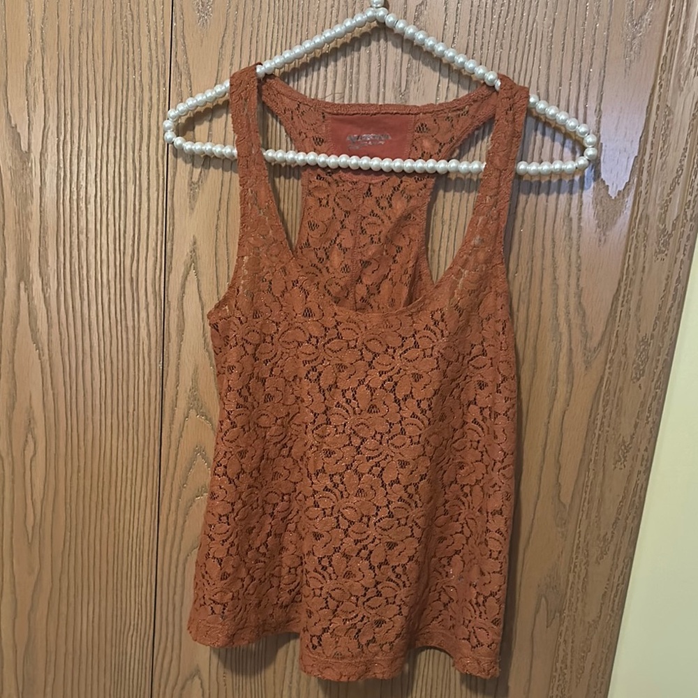 Arizona Jean Company Orange Lace Tank Top